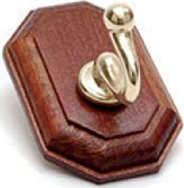 Gancio a Muro Classic Legno Noce Acciaio Oro Posti 1 10 Pezzi - 2