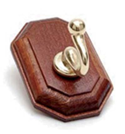 Gancio a Muro Classic Legno Noce Acciaio Oro Posti 1 10 Pezzi - 2