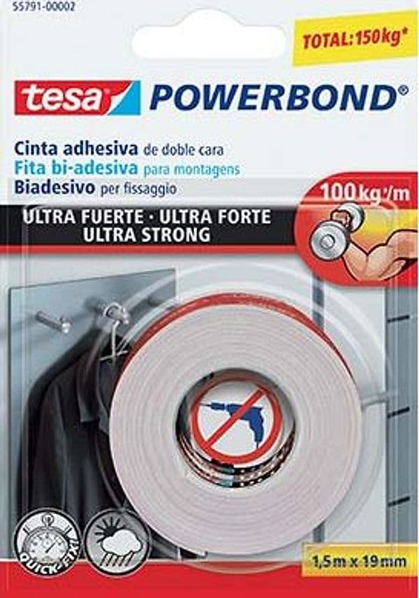 Nastro Biadesivo Mounting Ultra Strong 66792 Tesa 1,5 ml 19 mm 12 Pezzi - 2
