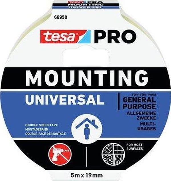 Nastro Biadesivo Universale Mounting 66958 Tesa 5 ml 19 mm 8 Pezzi - 2