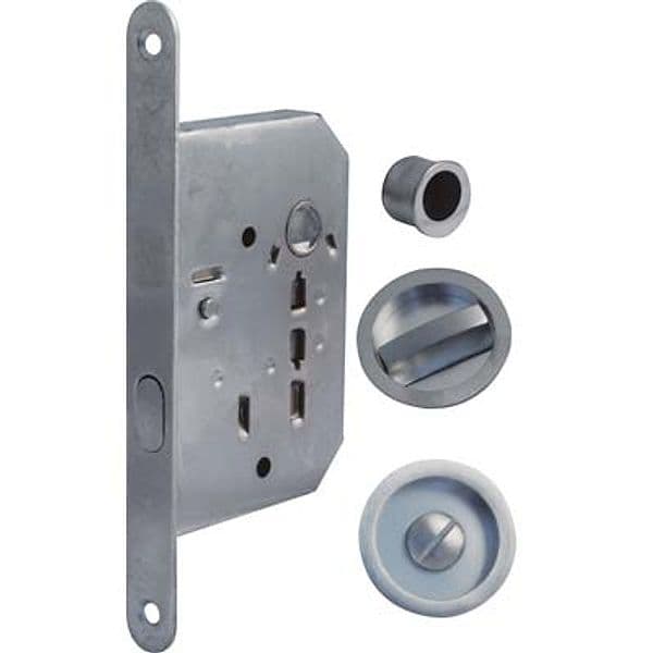 Serratura Porta Scorrevole Bon Bonaiti Nicchie Tonde E.mm 50 B.tondo Cromo - 2