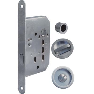 Serratura Porta Scorrevole Bon Bonaiti Nicchie Tonde E.mm 50 B.tondo Cromo - 2