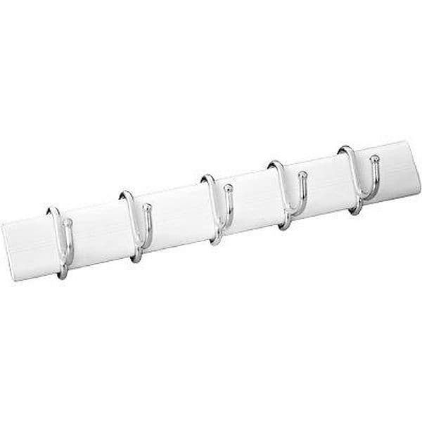 Appenditutto Adesivo Mini Alluminio Ganci Posti 5 Bianco 25 cm 5 Pezzi - 2