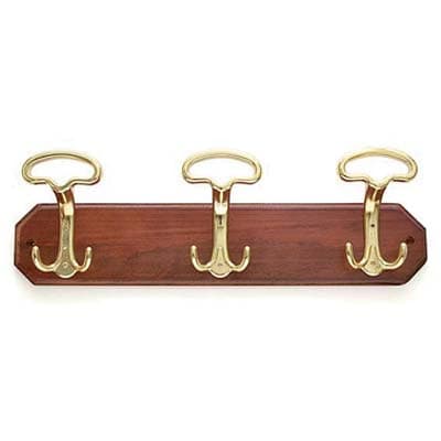 Appendiabiti a Muro Lady Legno Noce Acciaio Oro Posti 3 cm 50 - 2