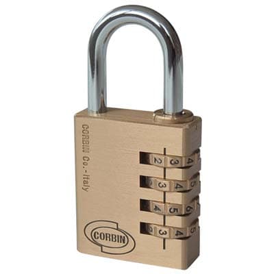 Lucchetto a Combinazione Yale Corbin Ottone Arco Cromato Mm 30 - 2