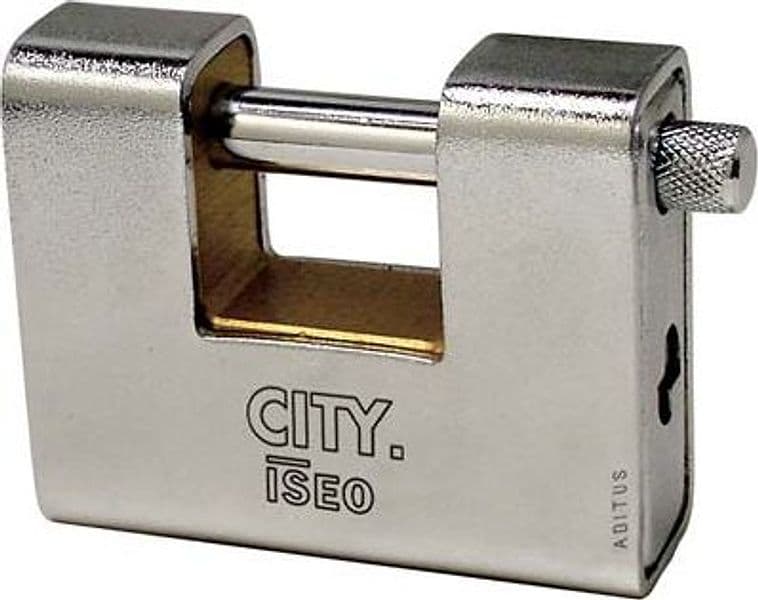 Lucchetto Antiscasso Corazzato Aditus Iseo Ottone Acciaio Sabbiato 8235086 - 2