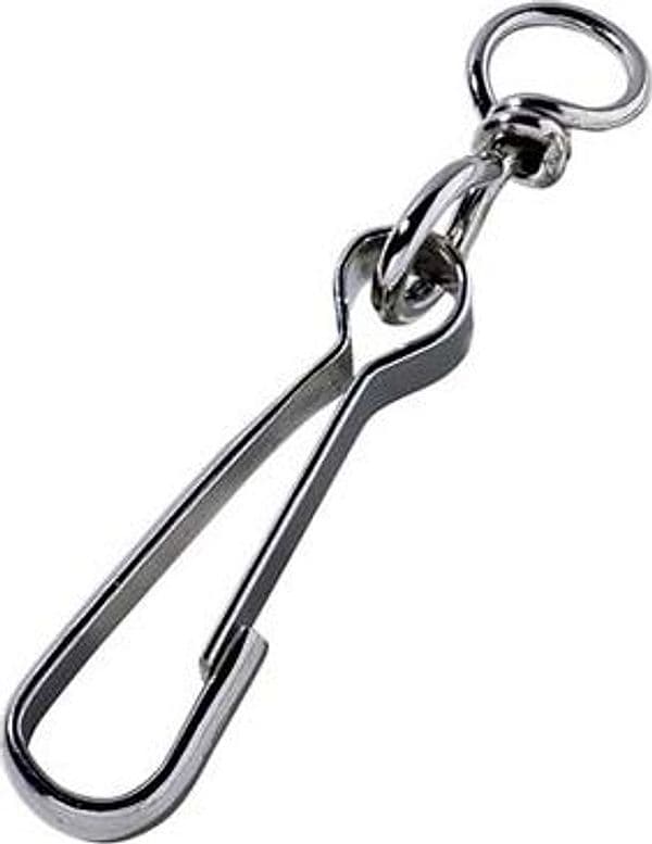 Moschettone con Givolare Acciaio Nichelato Hand L 40 mm 50 Pezzi - 2