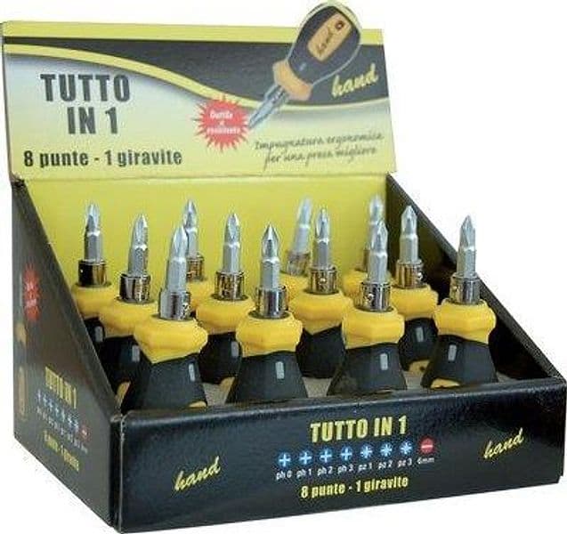 Cacciavite Giravite Nano 8 in 1 Hand TA6 PH0 PH1 PH2 PH3 12 Pezzi - 2