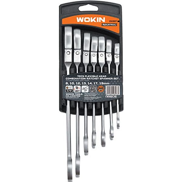 Chiavi Combinate a Cricco Flex Serie 151907 Wokin 19 8 mm 7 Pezzi