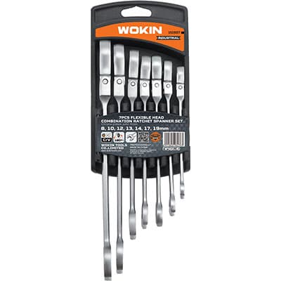 Chiavi Combinate a Cricco Flex Serie 151907 Wokin 19 8 mm 7 Pezzi - 2