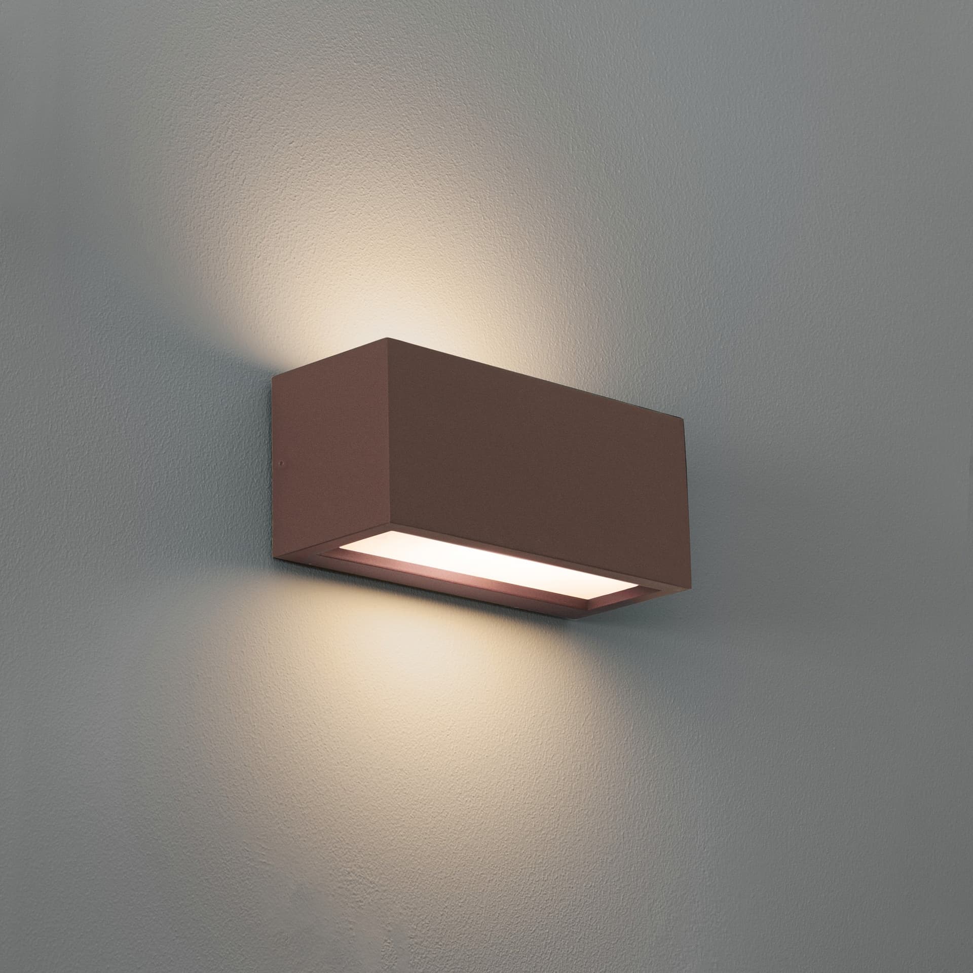 Applique Bidirezionale Rettangolare a LED Reverso 1 Slot E27 Colore Corten - 2