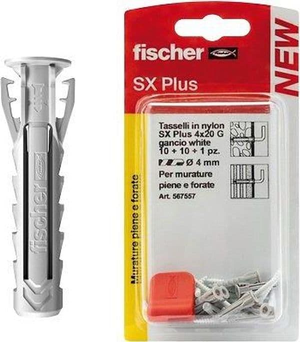 Tassello Nylon Sx Plus G K Self Fischer 10 Pezzi - 2