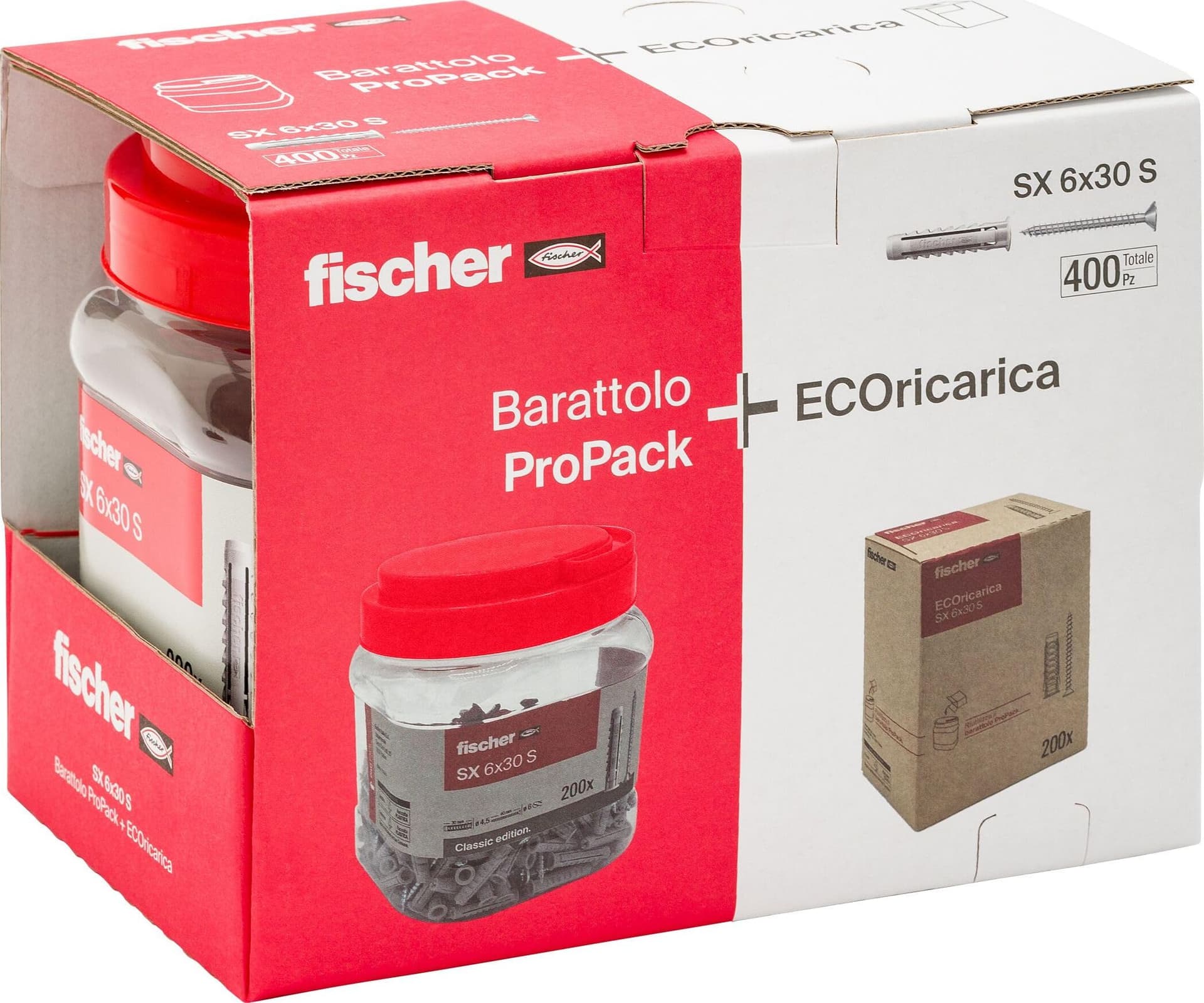 Tassello Nylon Sx 6S Propack con Refill Fischer 400 Pezzi