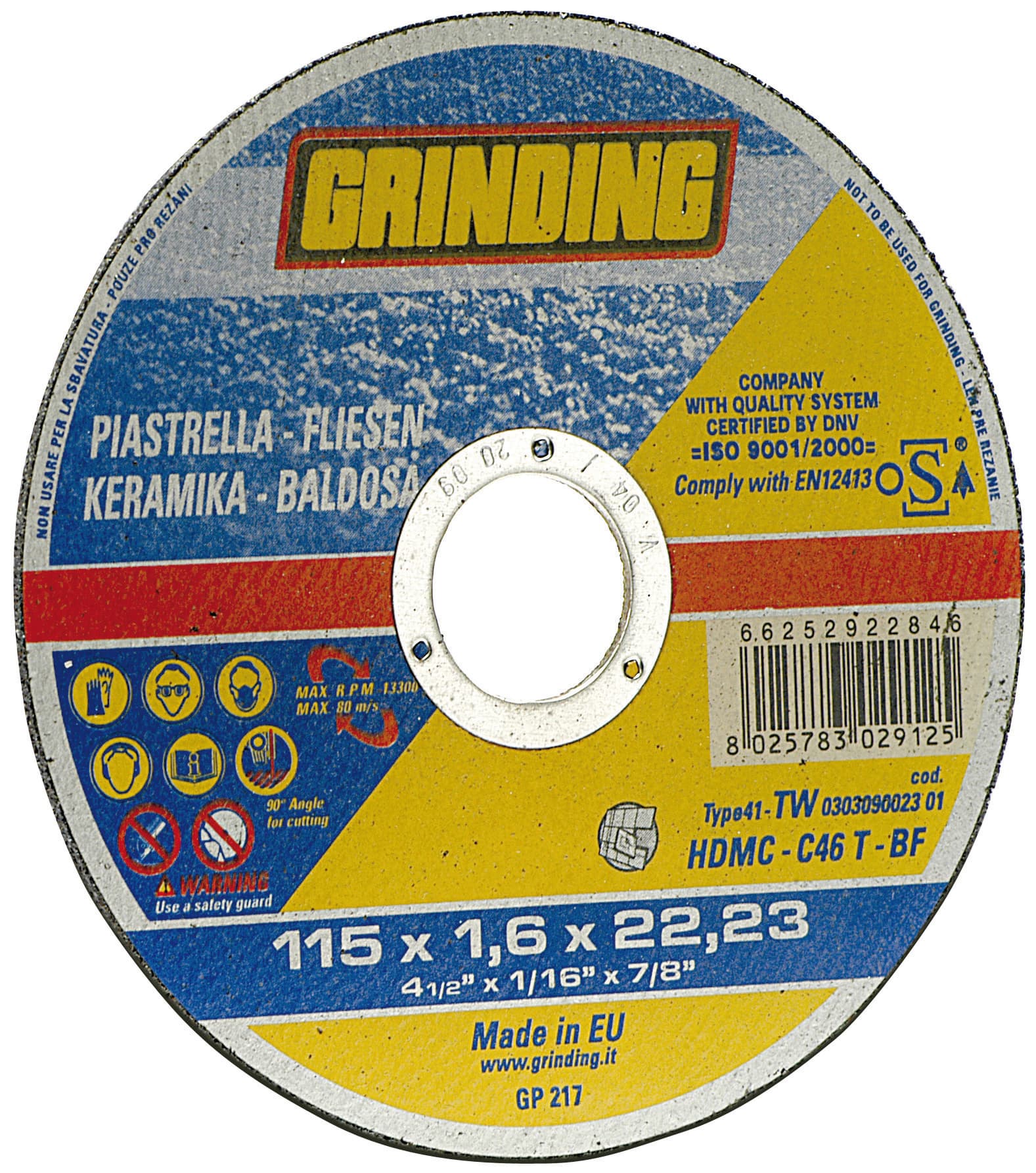 Disco Abrasivo Piano per Edlizia Ø Mm 230 x 1 9X22 23 25 Pezzi Grinding - 2