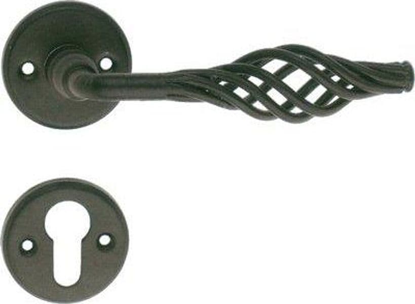 Maniglia Basket Rosetta Foro Sagomato Cottali Vern Nera Q8 2 Pezzi - 2