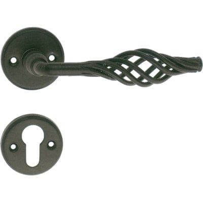 Maniglia Basket Rosetta Foro Sagomato Cottali Vern Nera Q8 2 Pezzi - 2