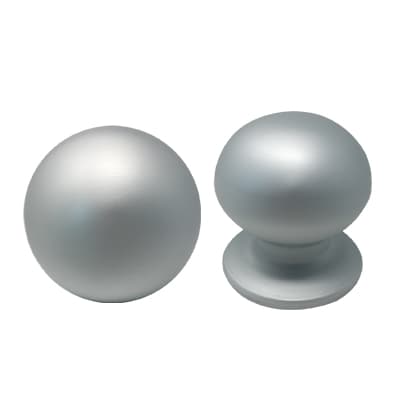 Pomolo per Portone 169 Saguatti Alluminio Argento Satinato D.mm 70 Base - 2