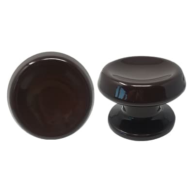 Pomolo per Portone 866 Saguatti Alluminio Marrone Ral 8017 D.mm 80 Base - 2