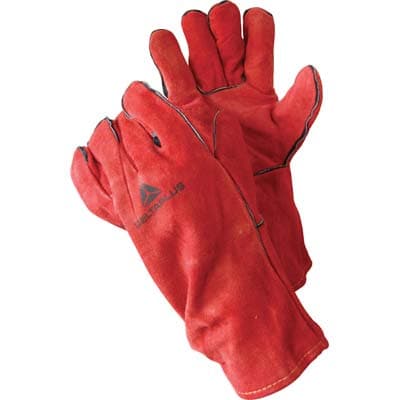 Guanto Saldatore Crosta Bovino Rosso 10 H 35 cm 12 Paia - 2