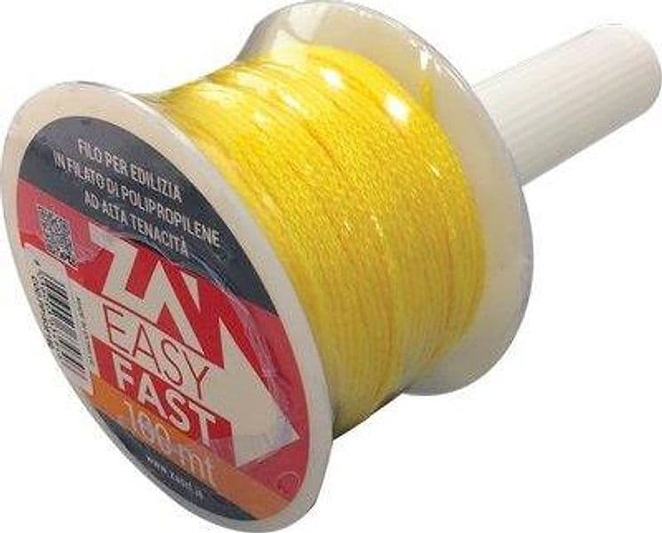 Filo Edilizia Giallo Fluo con Riavvolgitore Ppl 100 m 5 Pezzi - 2