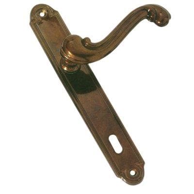 Maniglia Barocco Placca Foro Patent Ottone Bronzata Q8 Int 70 mm 2 Pezzi - 2