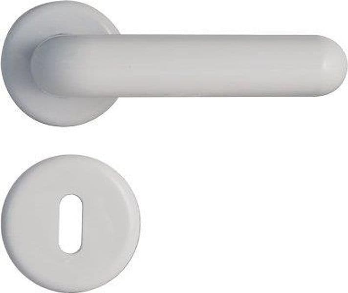 Maniglia King Rosetta Foro Patent Resina Bianca Q8 2 Pezzi - 2