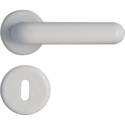Maniglia King Rosetta Foro Patent Resina Bianca Q8 2 Pezzi - 2