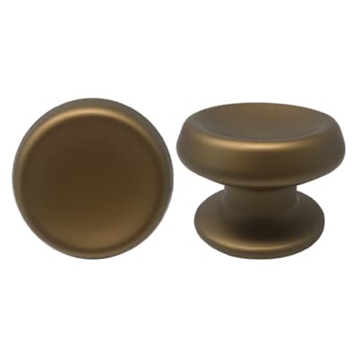Pomolo per Portone 166 Saguatti Alluminio Bronzo Satinato D.mm 80 Base D.mm - 2