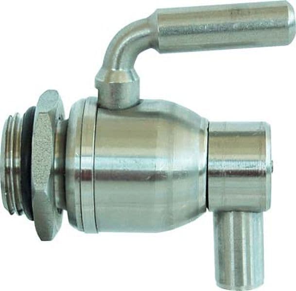 Rubinetto Valvola a Sfera Inox Salvagoccia con Ghiera Tornito 1M - 2