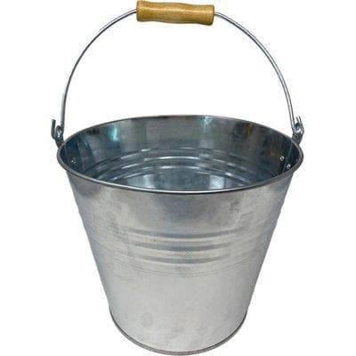 Secchio Zincato Galvanizzato Domus H 29 x 21 cm 12 L 26 cm 2 Pezzi - 2