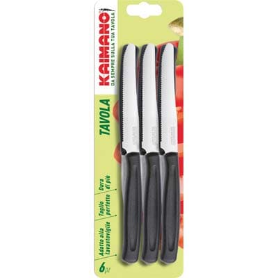 Coltello Tavola Dinamik Kaimano Manico Plt Nero Inox 11 cm 6 Pezzi - 2