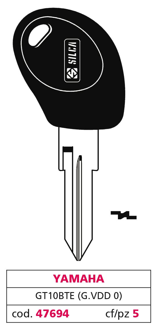 Chiave per Auto GT10BTE (g. Vdd 0) Yamaha 5 Pezzi Silca - 2