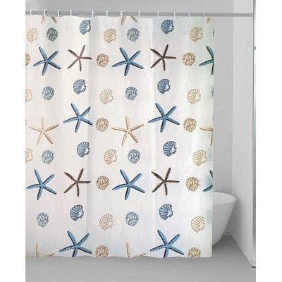 Tenda Doccia Fondale in Vinile con Anelli 120 x 200 cm 2 Pezzi - 2