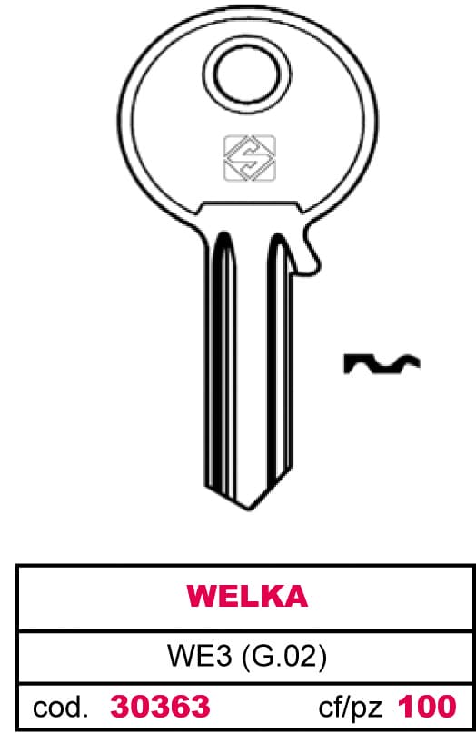 Chiave Ottone WE3 (g.vac 4) Welka 20 Pezzi Silca - 2