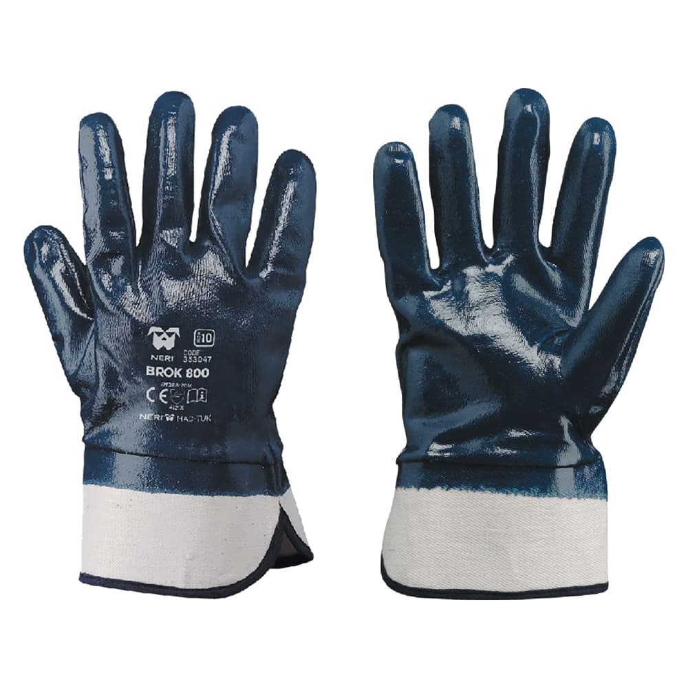 Guanti Nbr Manichetta Tela Tg. 10 (Xl) 12 Coppia Neri Brok 800 - 2