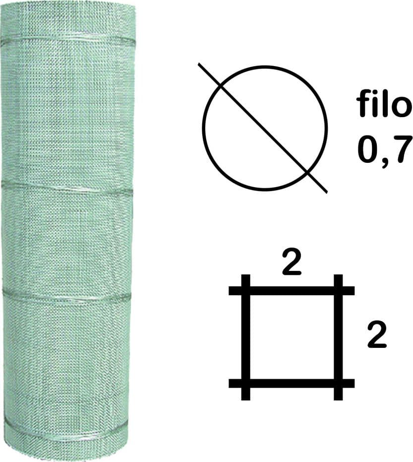 Tela Quadra Tipo Pesante 50 F. 25,96 Ca. Sidex 2 X 2 cm 0,7 Mt 30 kg