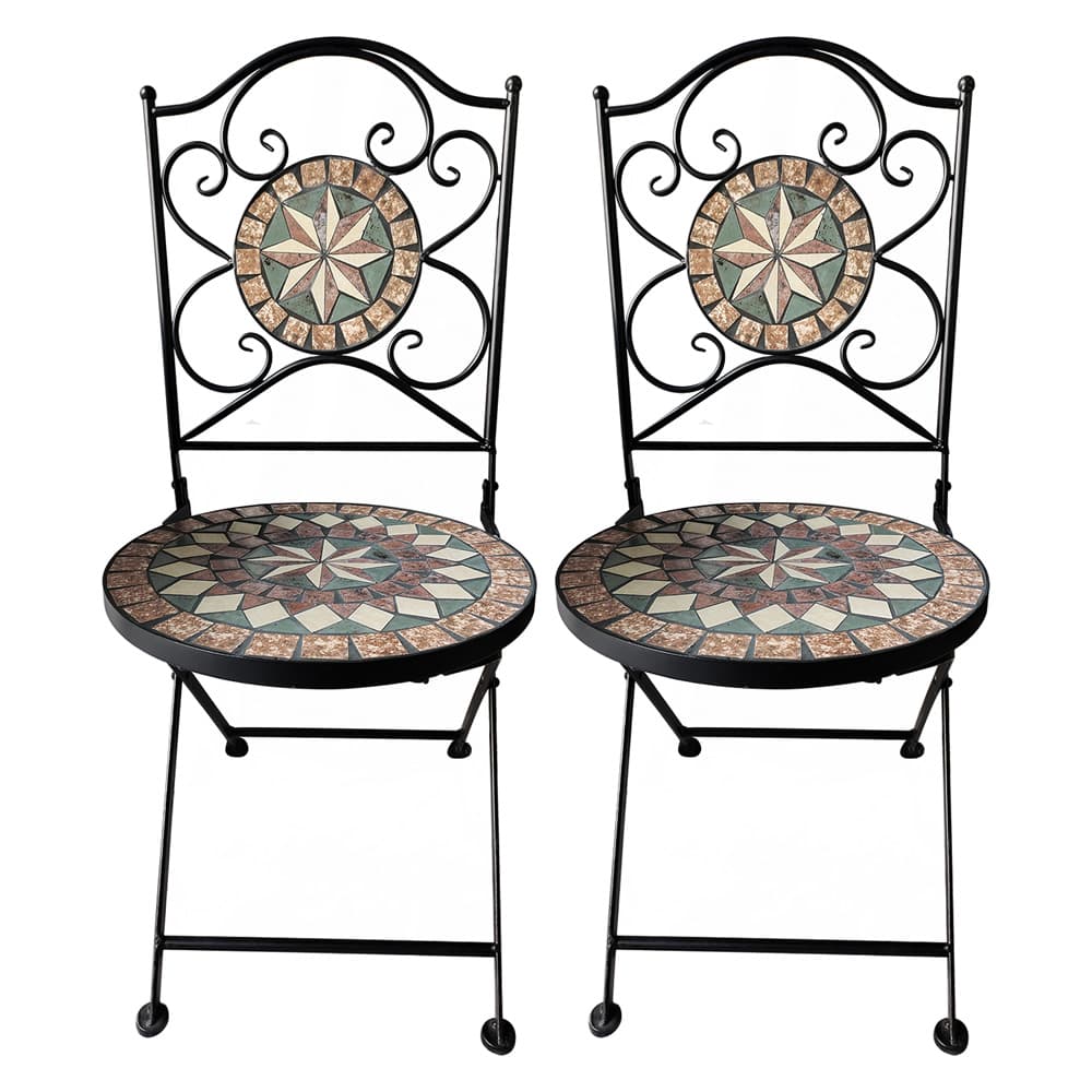 Coppia Sedie Decoro Mosaico Lif Morgana 38 x 90 cm - 2