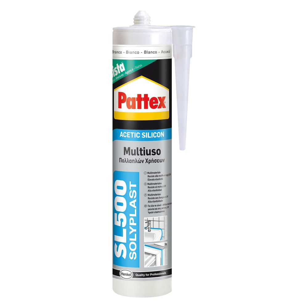 Silicone Acetico Multiuso Grigio Pattex Solyplast 12 Pezzi 300 ml - 2