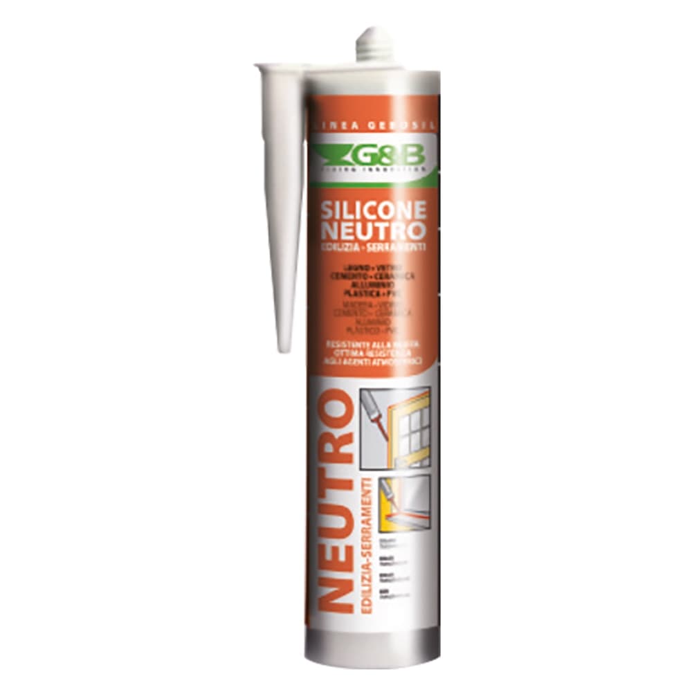 Silicone Neutro per Edilizia e Serramenti 'gebosil Grigio G&b in PVC 310 ml