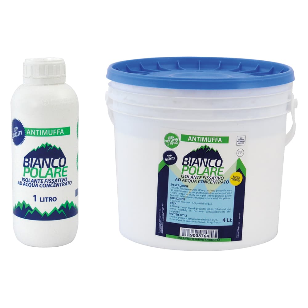 Isolante Murale Fissativo Antimuffa Bianco Polare 16 Pezzi 1 lt - 2