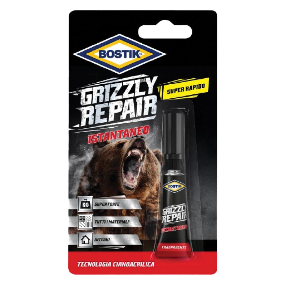 Adesivo Istantaneo Bostik Grizzly Repair 12 Blister 3 gr - 2