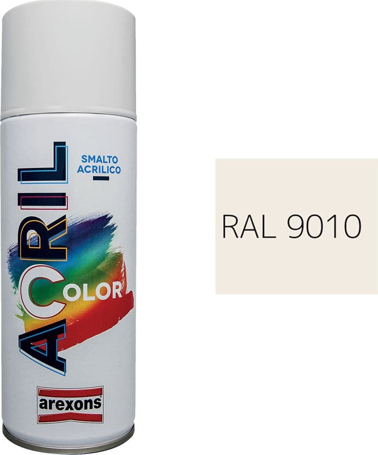 Smalto Spray Acrilico Ral 9010 Arexons Bianco Lucido 6 Pezzi