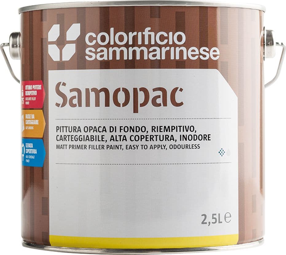 Pittura Opaca di Fondo Colorificio Sammarinese Samopac 6 Pezzi 0,5 Lt - 2