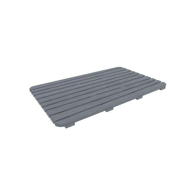 Pedana Doccia Rettangolare 80 x 50 cm Grigia Effetto Legno in Plastica PP - 2