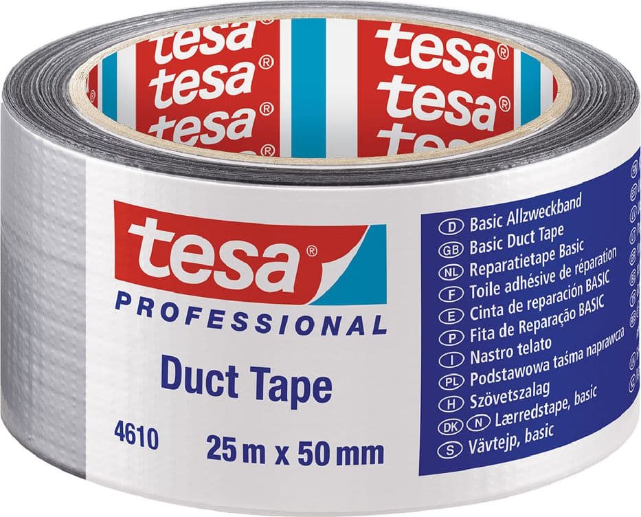 Nastro Telato X Tesa Duct Tape 4610 Colore Argento 6 Pezzi 50 mm 25 Mt