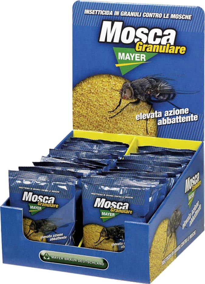 Espositore Esca Granulare 25 Bustine da Mayer Braun Moscamayer 100 Gr