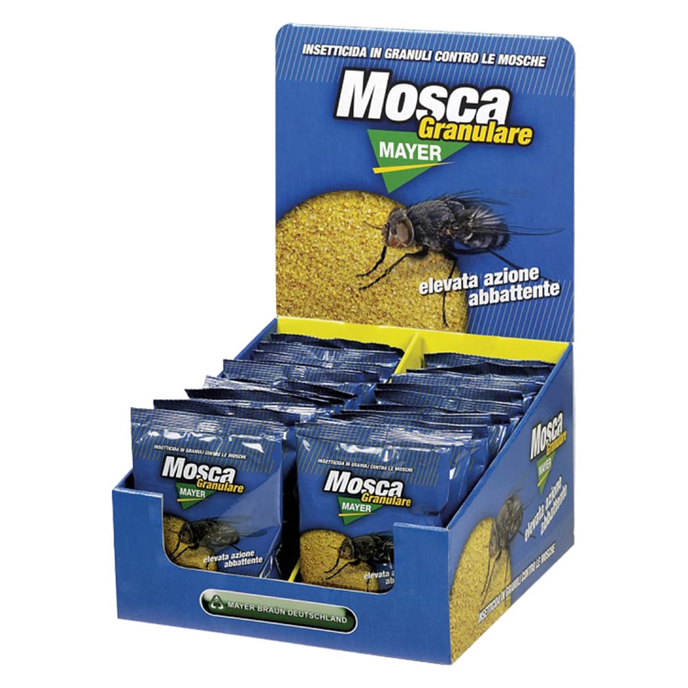 Espositore Esca Granulare 25 Bustine da Mayer Braun Moscamayer 100 gr - 2
