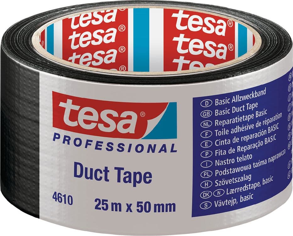 Nastro Telato X Tesa Duct Tape 4610 Colore Nero 6 Pezzi 50 mm 25 Mt