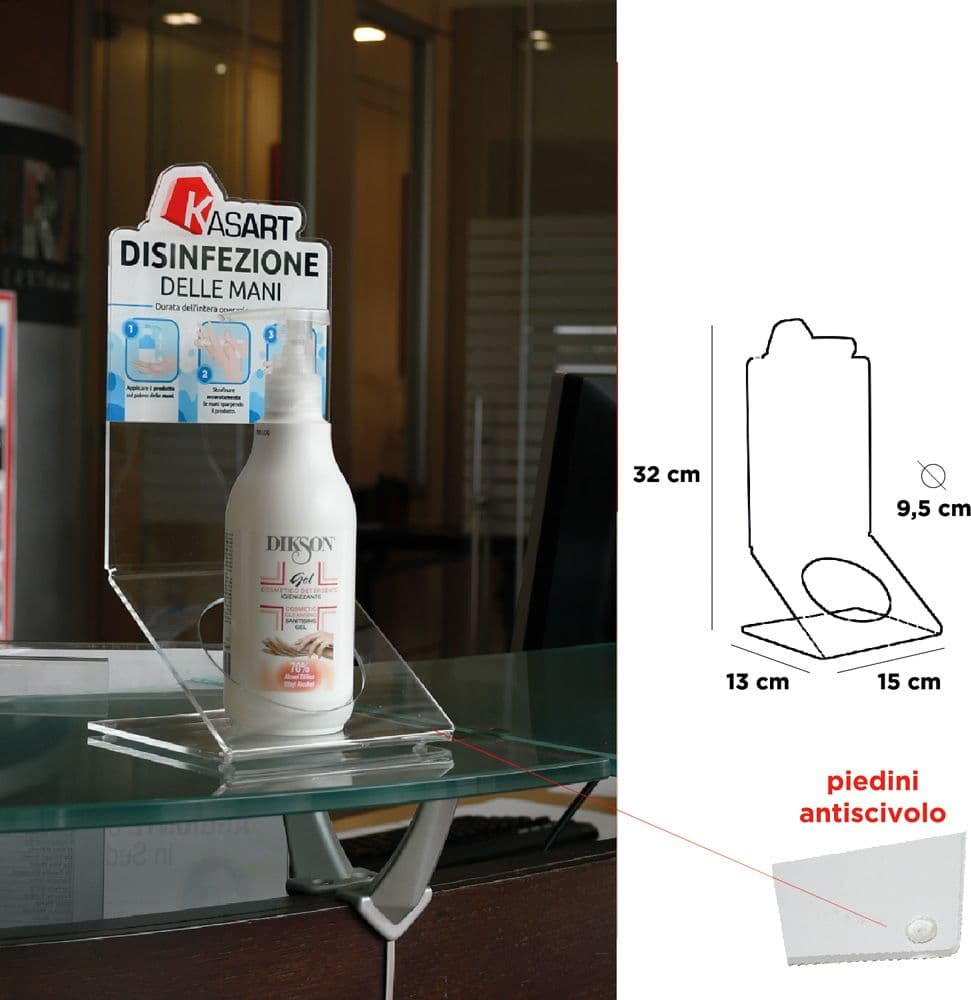 Porta Flacone Igienizzante da Banco con Omaggio Kasart 500 ml - 2