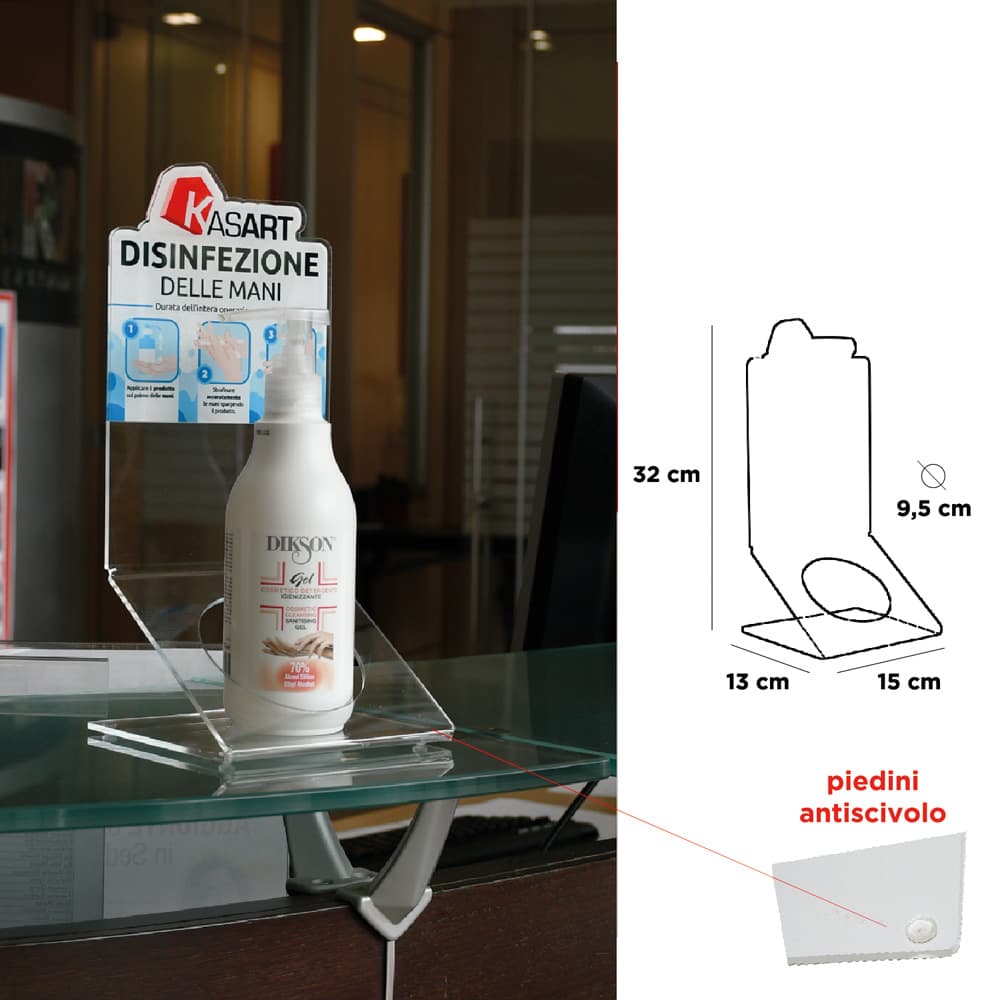 Porta Flacone Igienizzante da Banco con Igienizzante Omaggio Kasart 500 ml - 2